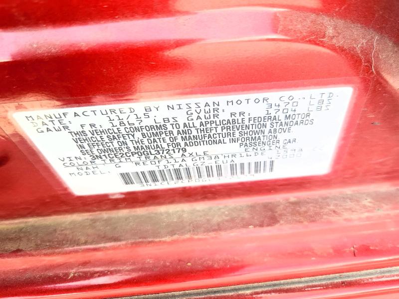 68396286 :رقم المزاد ، 3N1CE2CP0GL372179 vin ، 2016 Nissan Versa Note مزاد بيع