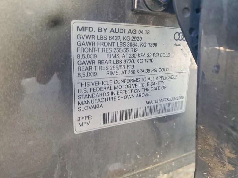 Aukcja sprzedaży 2018 Audi Q7, vin: WA1LHAF76JD042385, numer aukcji: 67607296