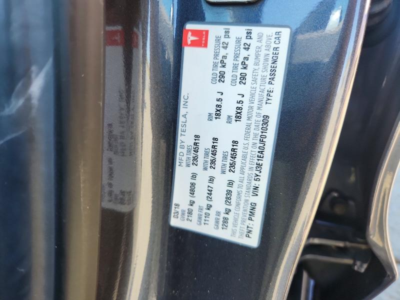 Aukcja sprzedaży 2018 Tesla Model 3, vin: 5YJ3E1EA0JF010309, numer aukcji: 68199066