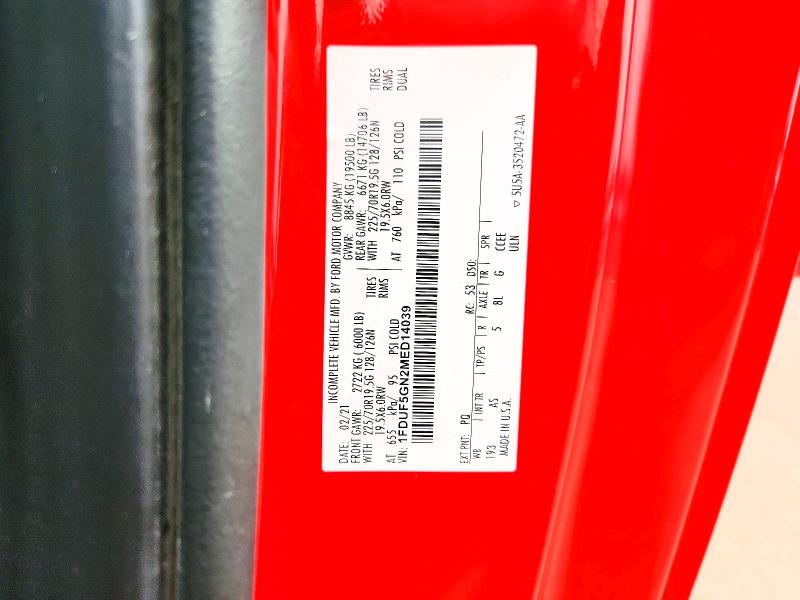 69553446 :رقم المزاد ، 1FDUF5GN2MED14039 vin ، 2021 Ford F550 مزاد بيع