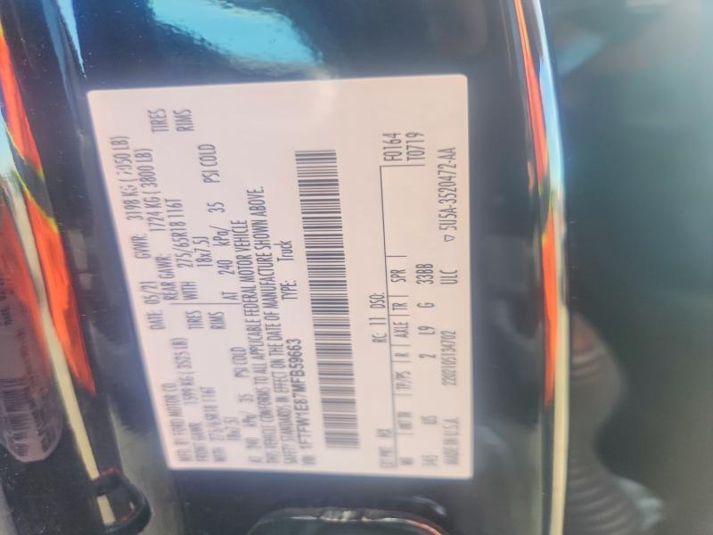 Aukcja sprzedaży 2021 Ford F150, vin: 1FTFW1E87MFB59663, numer aukcji: 68225996