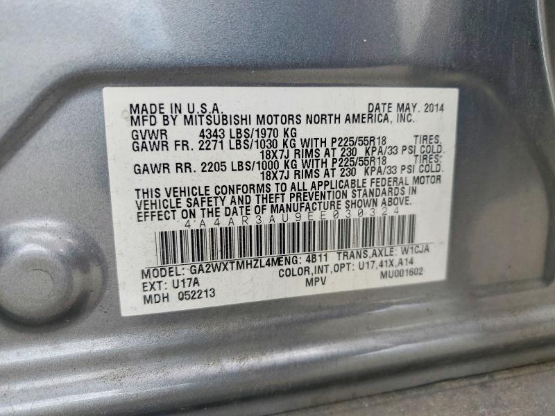 Aukcja sprzedaży 2014 Mitsubishi Outlander Sport, vin: 4A4AR3AU9EE030324, numer aukcji: 69115786