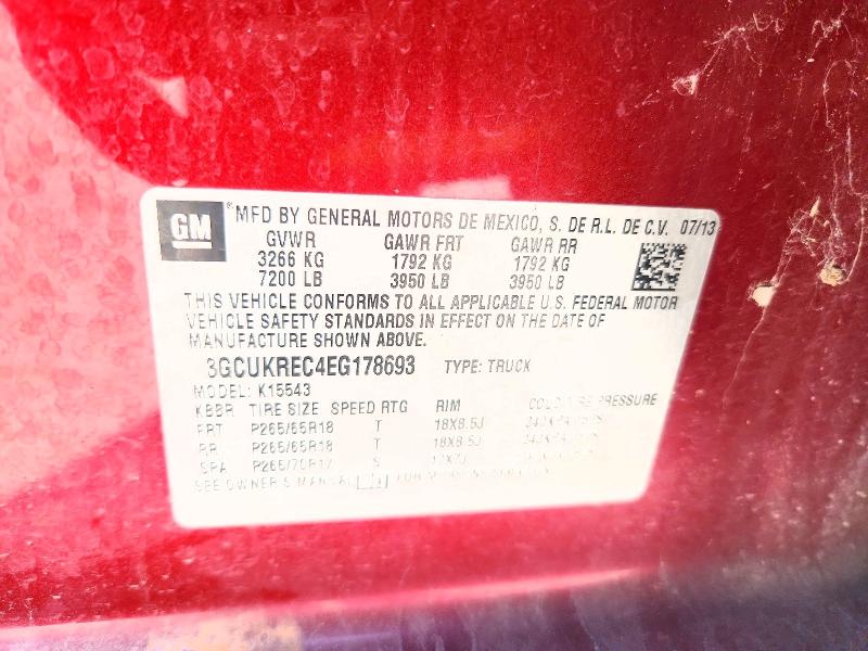 Aukcja sprzedaży 2014 Chevrolet Silverado, vin: 3GCUKREC4EG178693, numer aukcji: 70971546