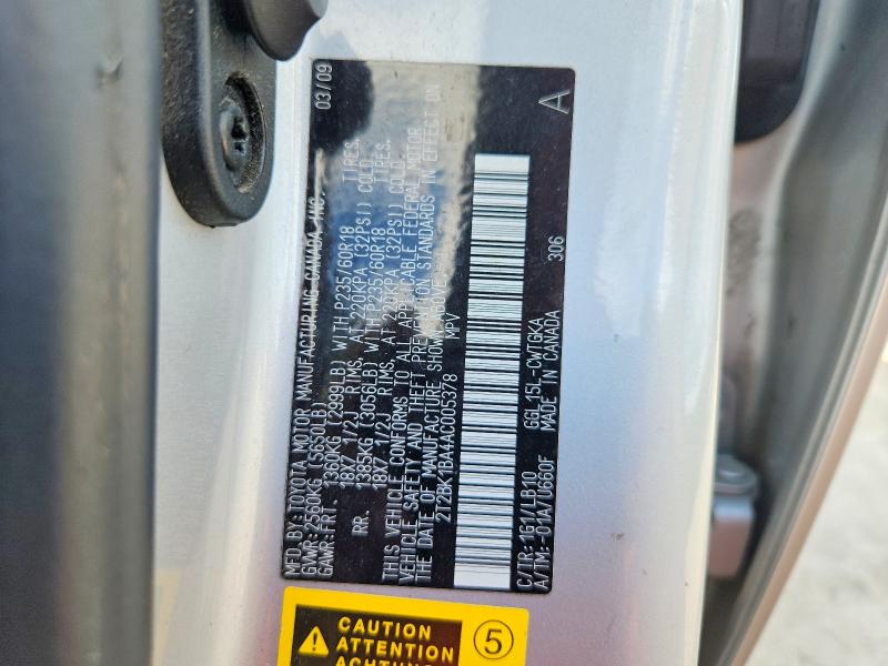 2010 Lexus Rx მანქანა იყიდება აუქციონზე, vin: 2T2BK1BA4AC005378, აუქციონის ნომერი: 67702126