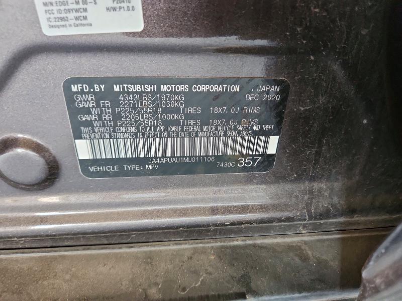 Продаж на аукціоні авто 2021 Mitsubishi Outlander Sport, vin: JA4APUAU1MU011106, номер лоту: 68167496