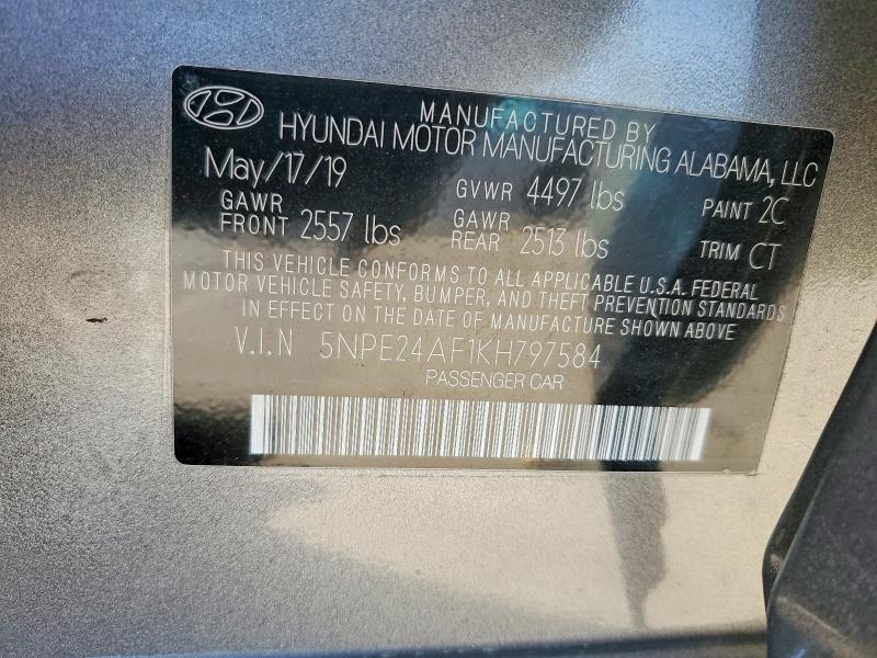 Продажа на аукционе авто 2019 Hyundai Sonata, vin: 5NPE24AF1KH797584, номер лота: 69229846