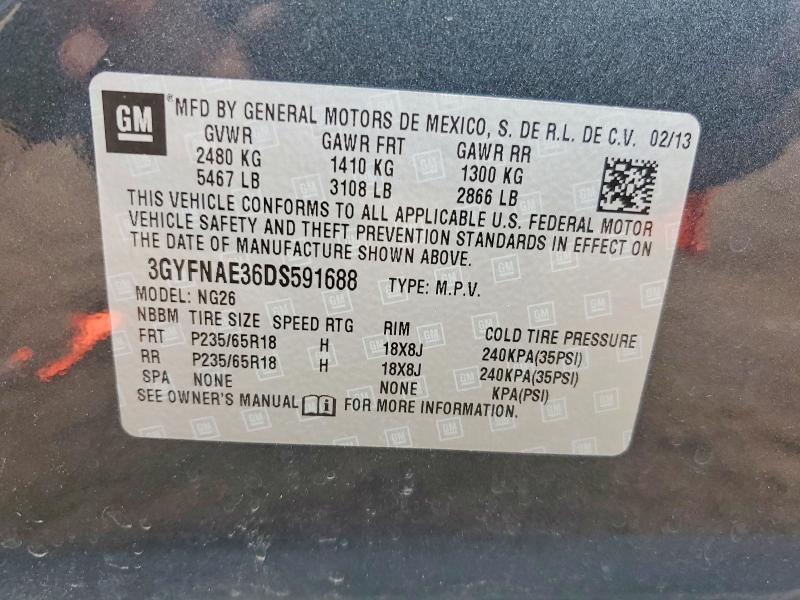 Продажа на аукционе авто 2013 Cadillac Srx, vin: 3GYFNAE36DS591688, номер лота: 70300646