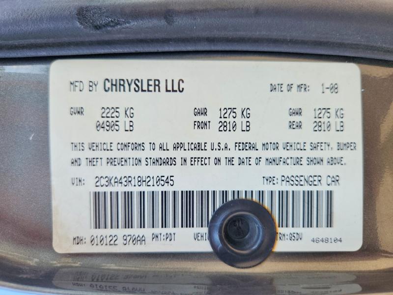 Aukcja sprzedaży 2008 Chrysler 300, vin: 2C3KA43R18H210545, numer aukcji: 68026156