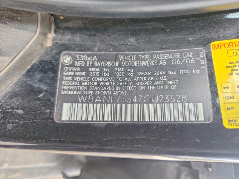 Aukcja sprzedaży 2007 Bmw 530, vin: WBANF73547CU23528, numer aukcji: 68351336