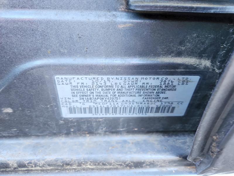 Aukcja sprzedaży 2019 Nissan Sentra, vin: 3N1AB7AP9KY429751, numer aukcji: 70365256