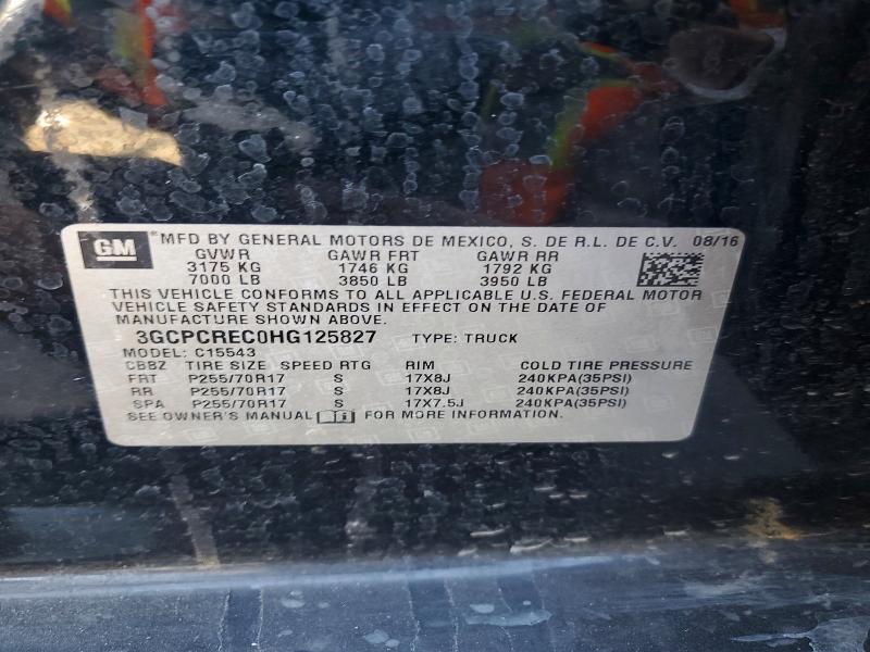 2017 Chevrolet Silverado მანქანა იყიდება აუქციონზე, vin: 3GCPCREC0HG125827, აუქციონის ნომერი: 68978476