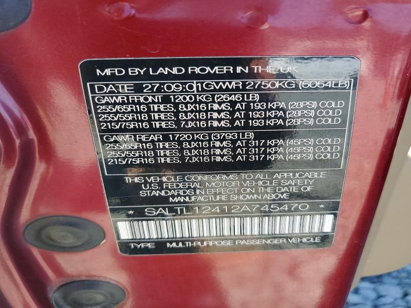 Aukcja sprzedaży 2002 Land Rover Discovery Ii, vin: SALTL12412A745470, numer aukcji: 68578026