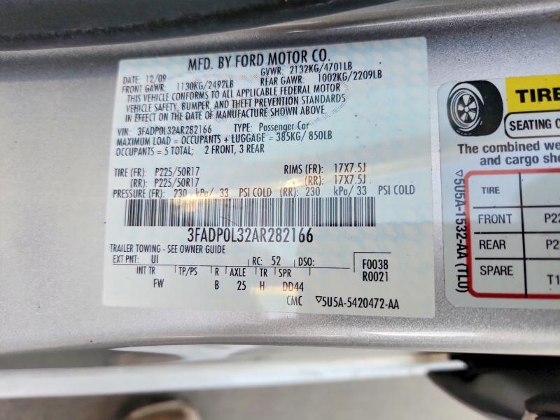Продаж на аукціоні авто 2010 Ford Fusion, vin: 3FADP0L32AR282166, номер лоту: 68768266