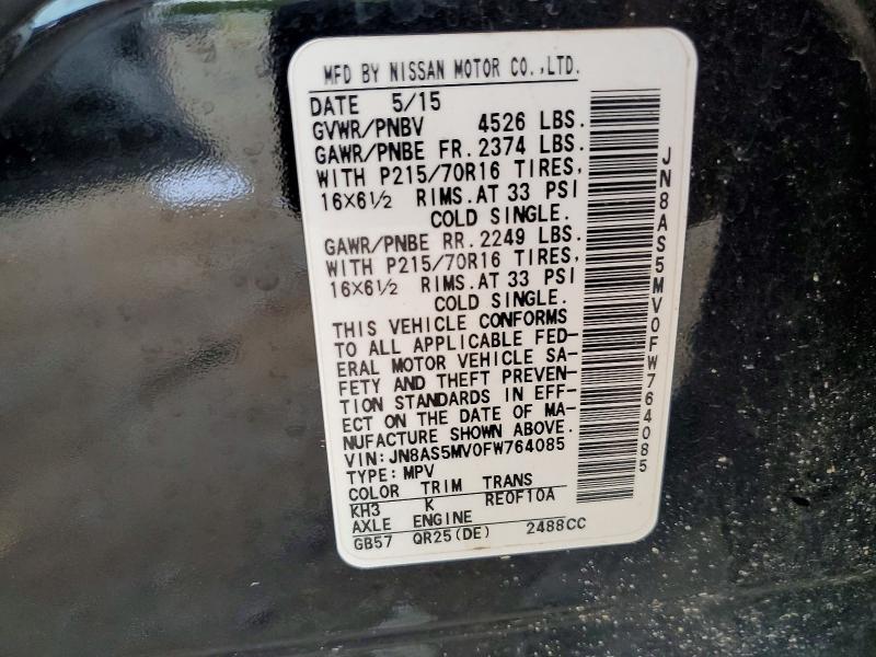 Aukcja sprzedaży 2015 Nissan Rogue Select, vin: JN8AS5MV0FW764085, numer aukcji: 68499786