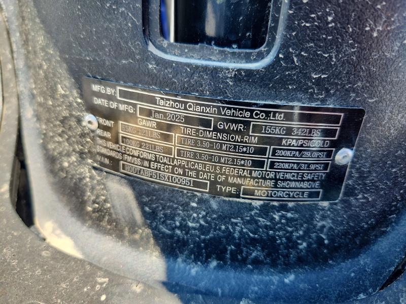 Продаж на аукціоні авто 2025 Vitachi Scooter, vin: H0DTABF51SX100951, номер лоту: 69851836