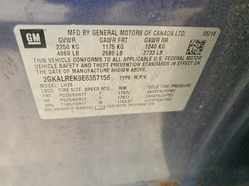 Aukcja sprzedaży 2014 Gmc Terrain, vin: 2GKALREK9E6357156, numer aukcji: 67156126