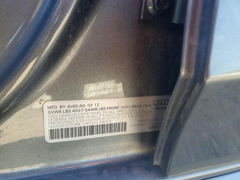 67776596 :رقم المزاد ، WAUFFAFLXCN020891 vin ، 2012 Audi A4 مزاد بيع