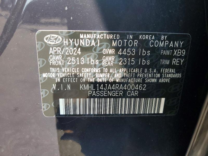2024 Hyundai Sonata მანქანა იყიდება აუქციონზე, vin: KMHL14JA4RA400462, აუქციონის ნომერი: 67129396