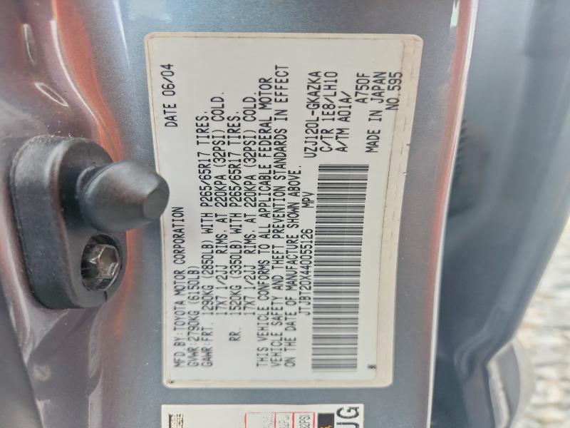 Продажа на аукционе авто 2004 Lexus Gx, vin: JTJBT20X440055126, номер лота: 70016956