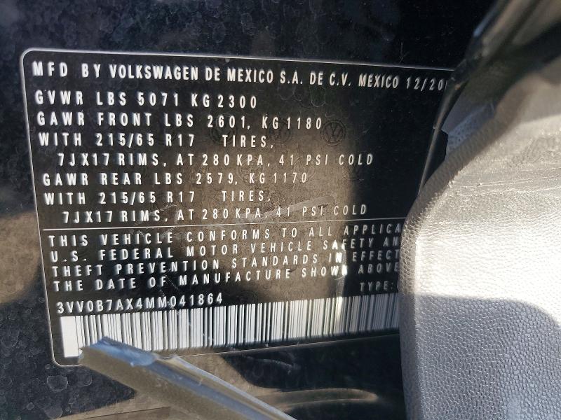 Продаж на аукціоні авто 2021 Volkswagen Tiguan, vin: 3VV0B7AX4MM041864, номер лоту: 70140366