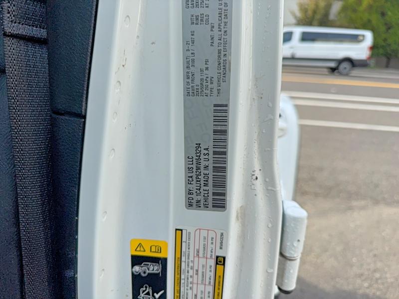 Aukcja sprzedaży 2021 Jeep Wrangler Unlimited, vin: 1C4JJXP62MW643294, numer aukcji: 69451356