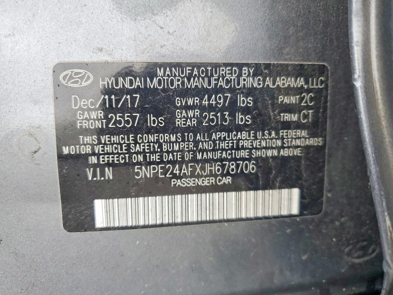 Aukcja sprzedaży 2018 Hyundai Sonata, vin: 5NPE24AFXJH678706, numer aukcji: 69825596