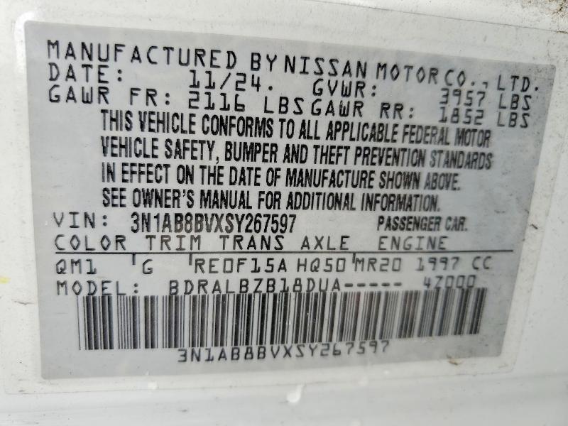 Aukcja sprzedaży 2025 Nissan Sentra, vin: 3N1AB8BVXSY267597, numer aukcji: 67795516