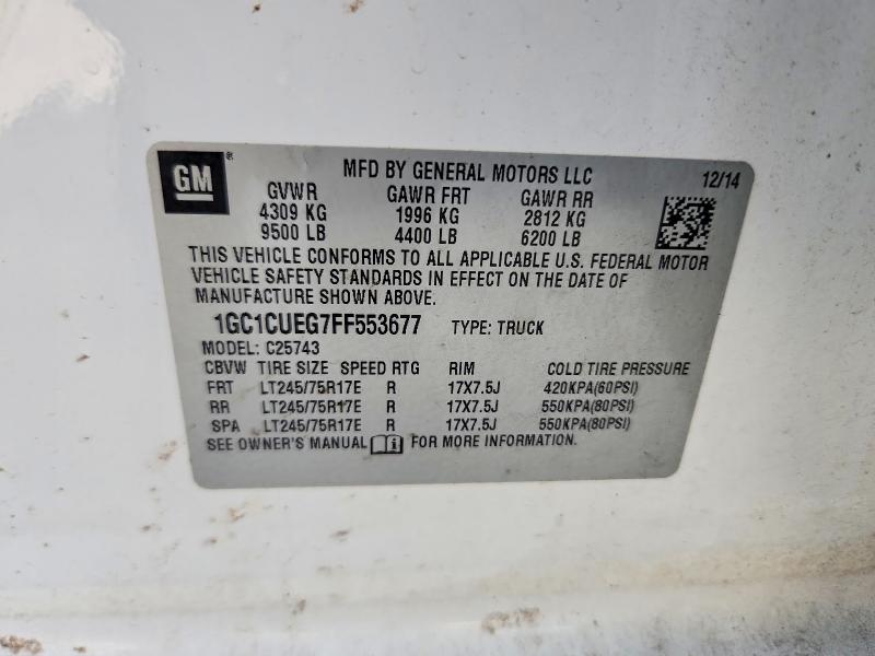 Aukcja sprzedaży 2015 Chevrolet Silverado, vin: 1GC1CUEG7FF553677, numer aukcji: 67215856