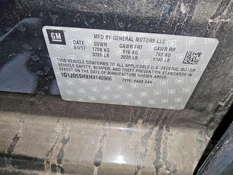 Продажа на аукционе авто 2017 Chevrolet Sonic, vin: 1G1JD5SHXH4140966, номер лота: 66646436