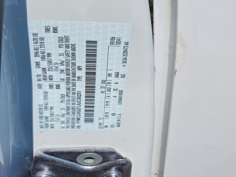 Продаж на аукціоні авто 2018 Ford Escape, vin: 1FMCU0GD1JUC50251, номер лоту: 67838496