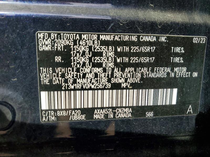 Продаж на аукціоні авто 2023 Toyota Rav4, vin: 2T3W1RFV0PW256739, номер лоту: 66490256