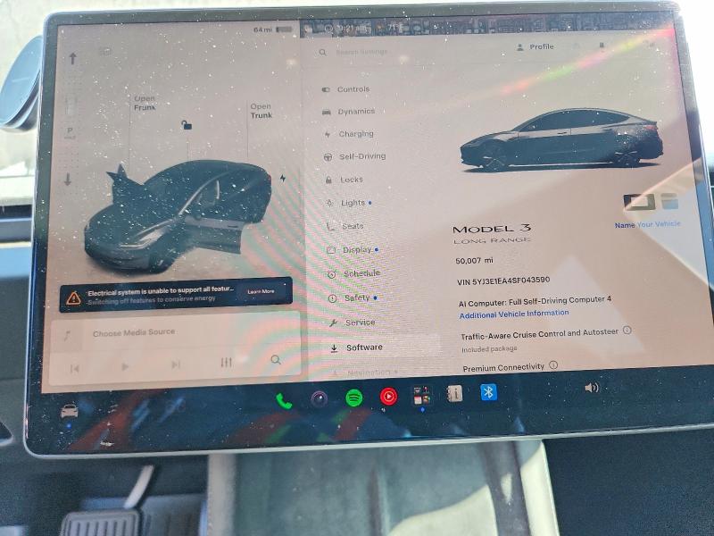 Продажа на аукционе авто 2025 Tesla Model 3, vin: 5YJ3E1EA4SF043590, номер лота: 64959396