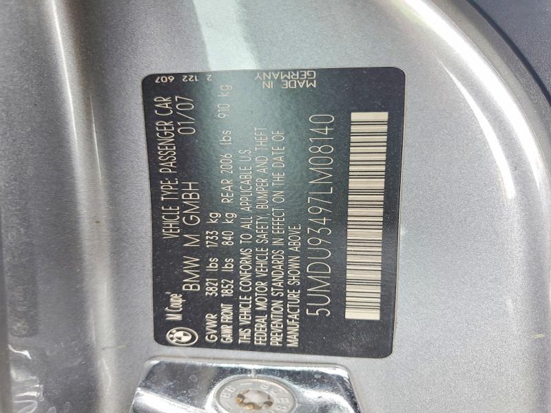 Aukcja sprzedaży 2007 Bmw M, vin: 5UMDU93497LM08140, numer aukcji: 67849856