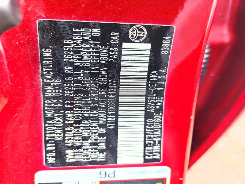 Продаж на аукціоні авто 2016 Toyota Camry, vin: 4T1BF1FK6GU613177, номер лоту: 67513286