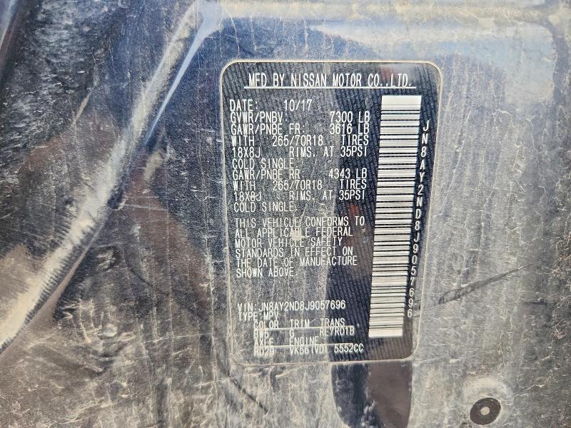 2018 Nissan Armada მანქანა იყიდება აუქციონზე, vin: JN8AY2ND8J9057696, აუქციონის ნომერი: 68386046