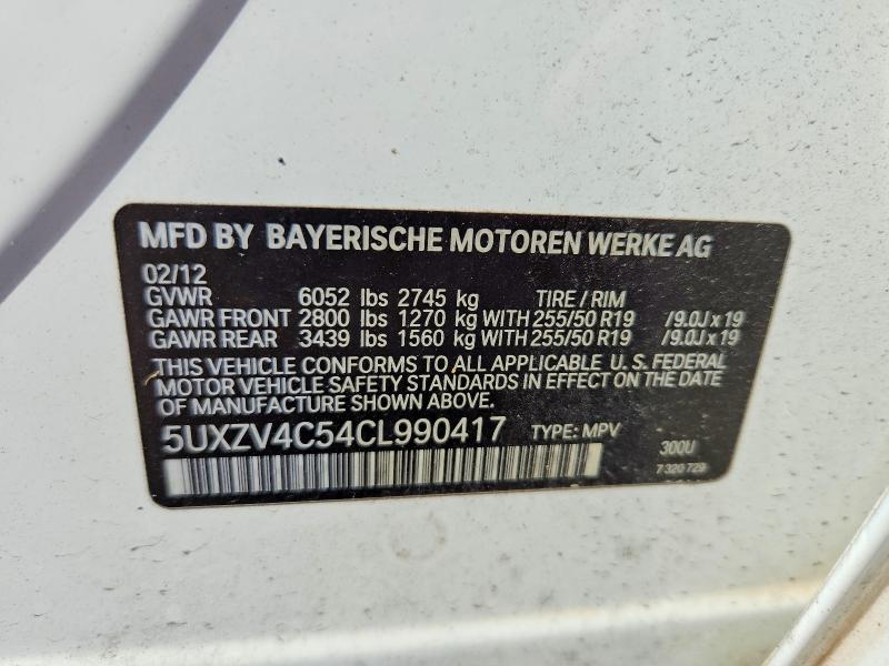 Aukcja sprzedaży 2012 Bmw X5, vin: 5UXZV4C54CL990417, numer aukcji: 67461856