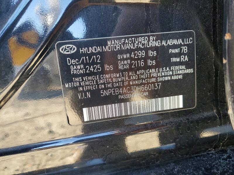 Продаж на аукціоні авто 2013 Hyundai Sonata, vin: 5NPEB4AC3DH660137, номер лоту: 68970616