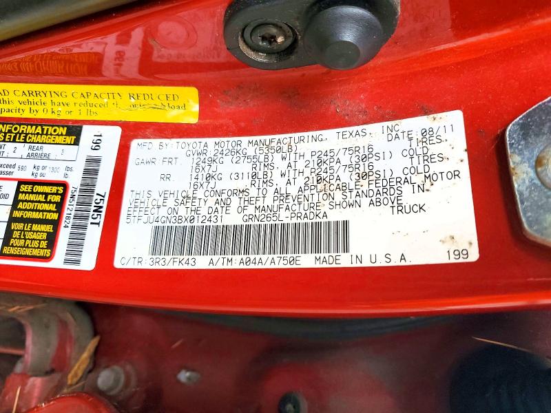 Продаж на аукціоні авто 2011 Toyota Tacoma, vin: 5TFJU4GN3BX012431, номер лоту: 70433796