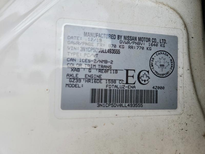 2020 Nissan Kicks მანქანა იყიდება აუქციონზე, vin: 3N1CP5DV0LL493555, აუქციონის ნომერი: 68822966
