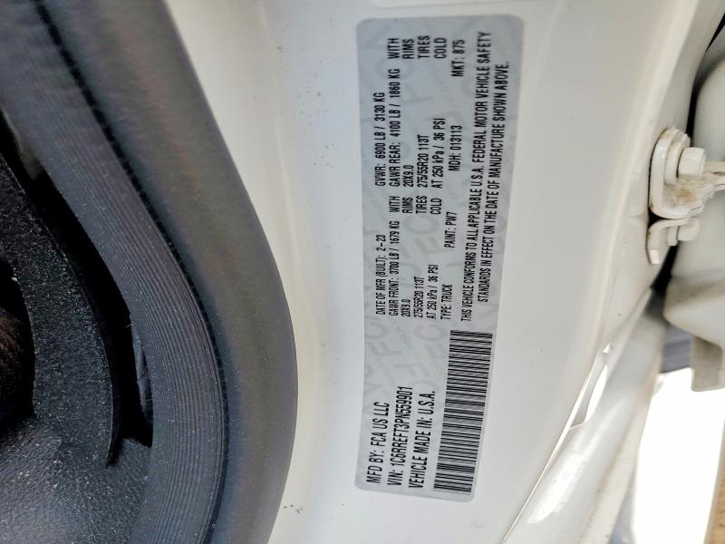 67473406 :رقم المزاد ، 1C6RREFT3PN559901 vin ، 2023 Ram 1500 مزاد بيع