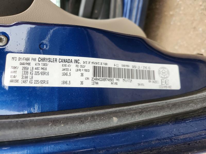 67236686 :رقم المزاد ، 2D4RN4DGXBR740903 vin ، 2011 Dodge Grand Caravan مزاد بيع