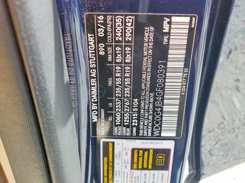 Продаж на аукціоні авто 2016 Mercedes-benz Glc, vin: WDC0G4JB4GF080391, номер лоту: 69915986