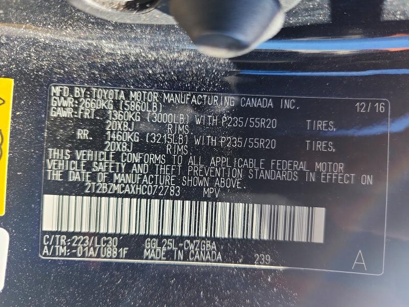 Продажа на аукционе авто 2017 Lexus Rx 350, vin: 2T2BZMCAXHC072783, номер лота: 68802036