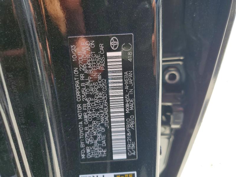 2024 Toyota Prius მანქანა იყიდება აუქციონზე, vin: JTDADABU6R3010252, აუქციონის ნომერი: 67144406