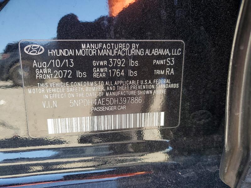 Продажа на аукционе авто 2013 Hyundai Elantra, vin: 5NPDH4AE5DH397886, номер лота: 69520116