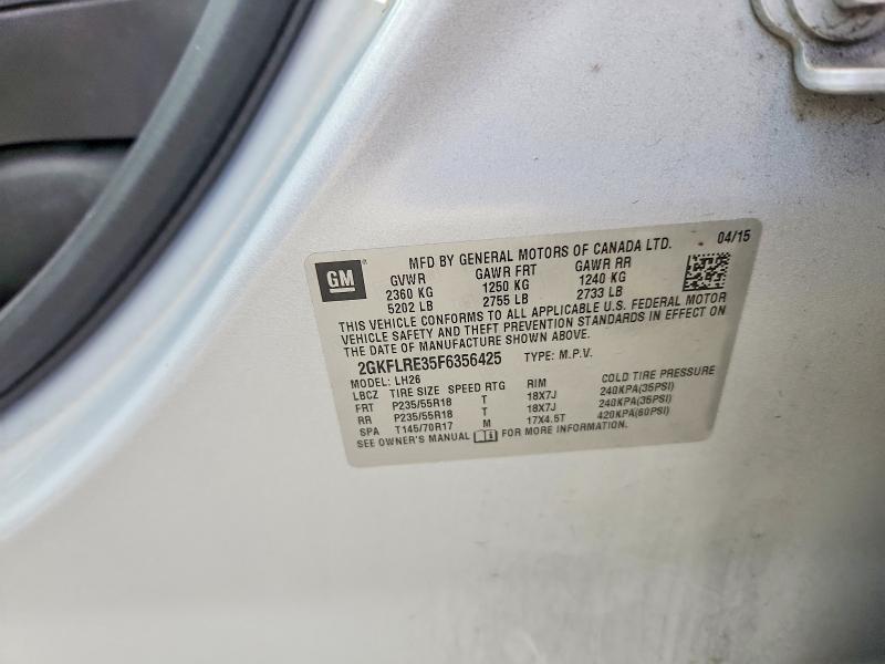 Продаж на аукціоні авто 2015 Gmc Terrain, vin: 2GKFLRE35F6356425, номер лоту: 68126526