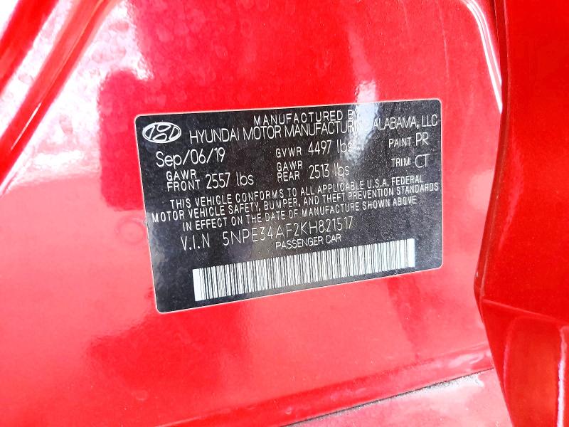 Продаж на аукціоні авто 2019 Hyundai Sonata, vin: 5NPE34AF2KH821517, номер лоту: 68441056