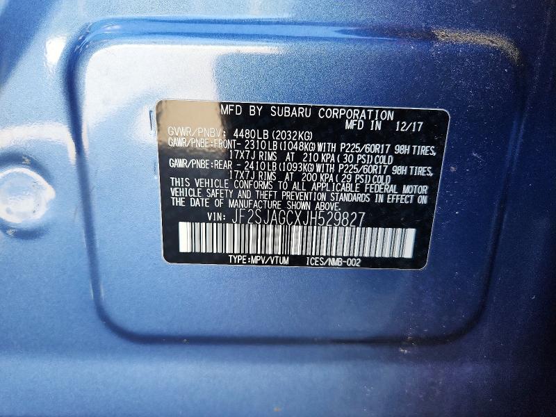 Aukcja sprzedaży 2018 Subaru Forester, vin: JF2SJAGCXJH529827, numer aukcji: 66895246