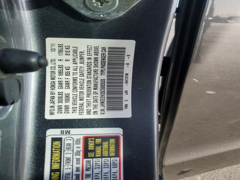 Aukcja sprzedaży 2012 Honda Insight, vin: JHMZE2H33CS003520, numer aukcji: 70785416