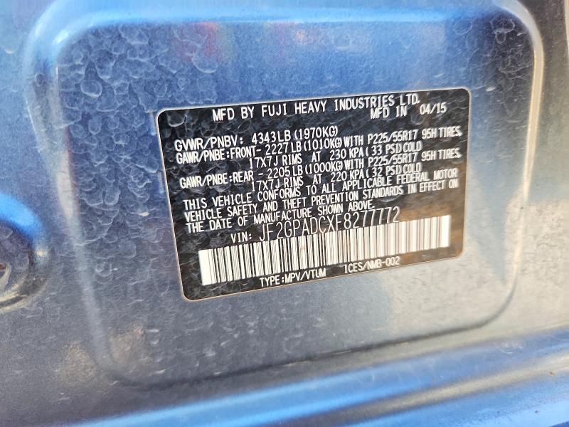 70659686 :رقم المزاد ، JF2GPADCXF8277772 vin ، 2015 Subaru Xv Crosstrek مزاد بيع